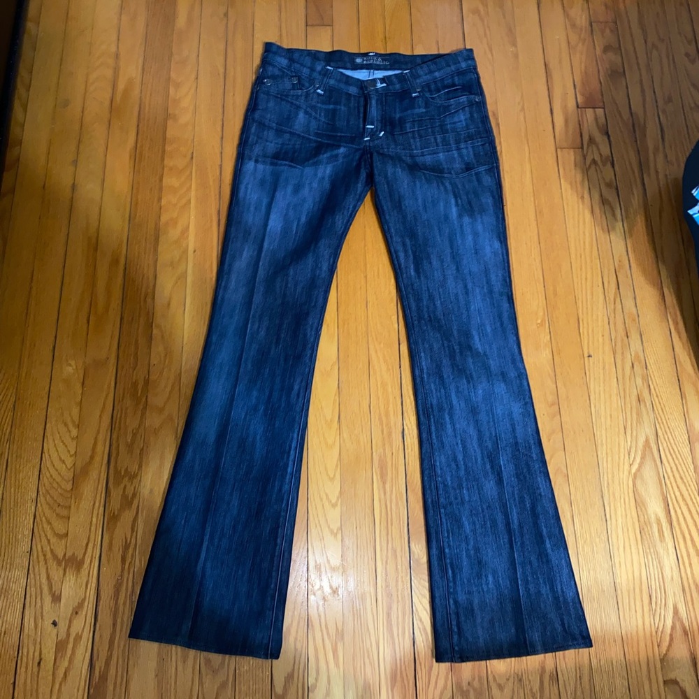 Rock & Republic Blue Flare Wide Leg Jeans